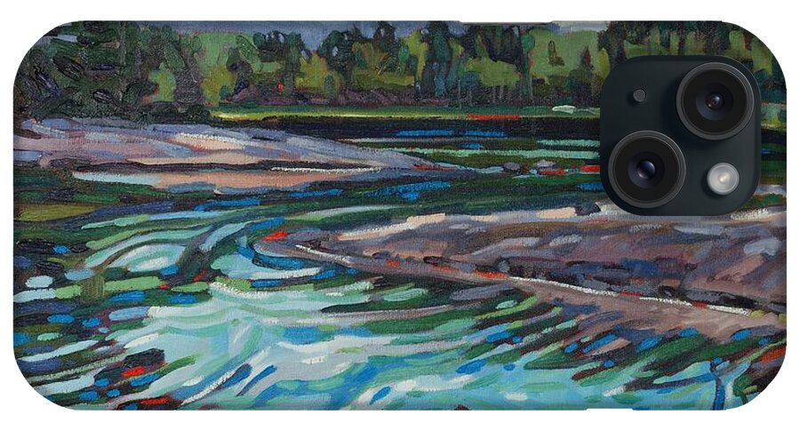 998 iPhone Case featuring the painting Jim Afternoon Rapids by Phil Chadwick