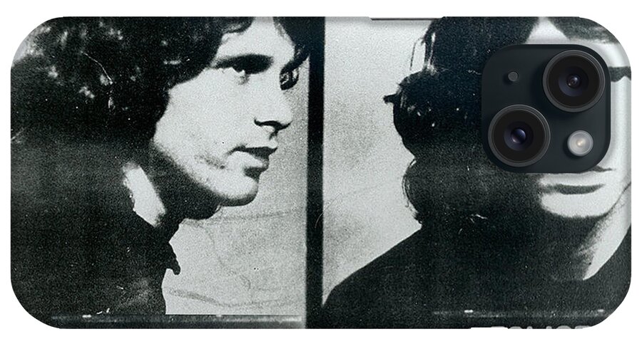 Jim Morrison iPhone Case featuring the photograph Jim Morrison Mug Shot Horizontal by Tony Rubino