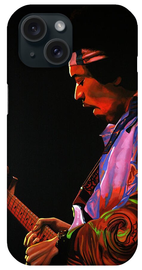 Jimi Hendrix iPhone Case featuring the painting Jimi Hendrix 4 by Paul Meijering