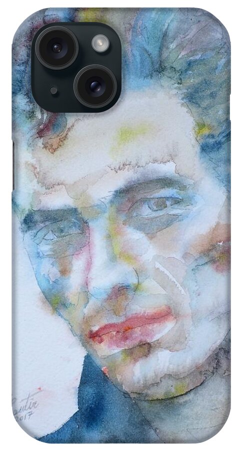 Joe Strummer iPhone Case featuring the painting JOE STRUMMER - watercolor portrait.5 by Fabrizio Cassetta