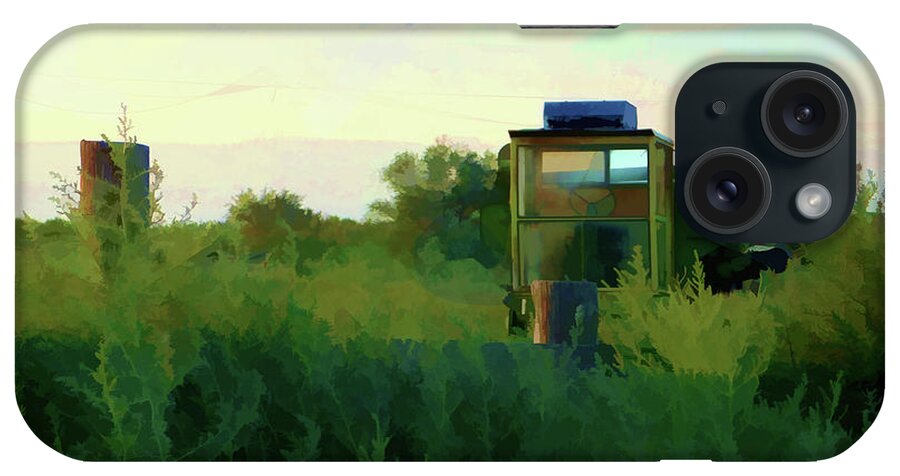 Landscape iPhone Case featuring the painting John Deere Green by Eva Sawyer