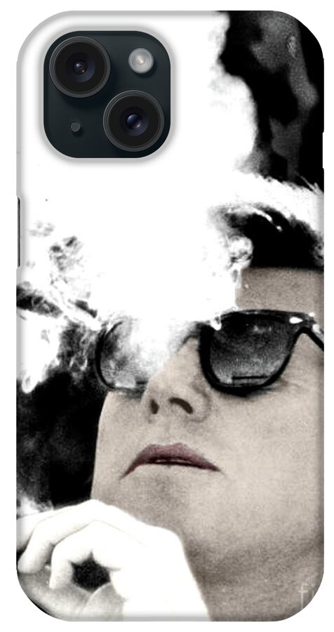 John F Kennedy iPhone Case featuring the photograph John F Kennedy Cigar and Sunglasses by Doc Braham