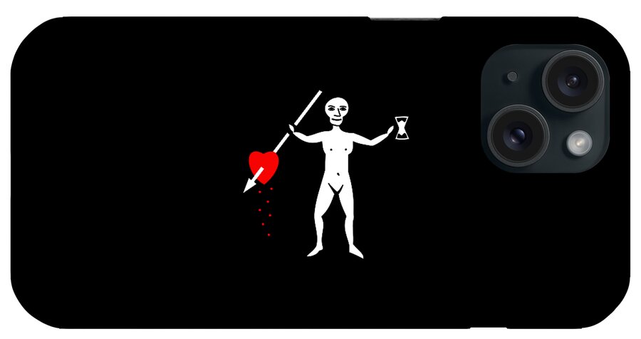 Tee iPhone Case featuring the digital art John Quelch Pirate Flag tee by Edward Fielding