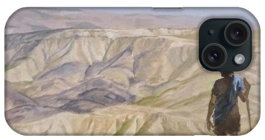 John The Baptist iPhone Case featuring the painting John the Baptist in the Desert by Ellen Paull
