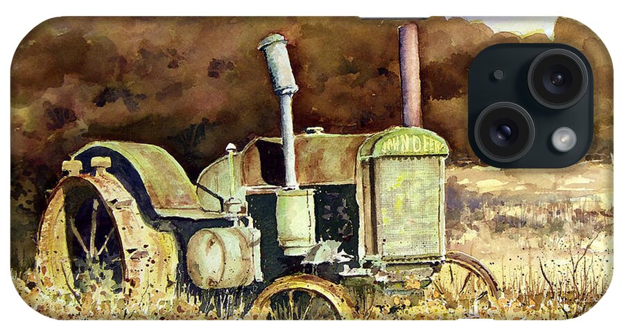 Tractor iPhone Case featuring the painting Johnny Popper by Sam Sidders