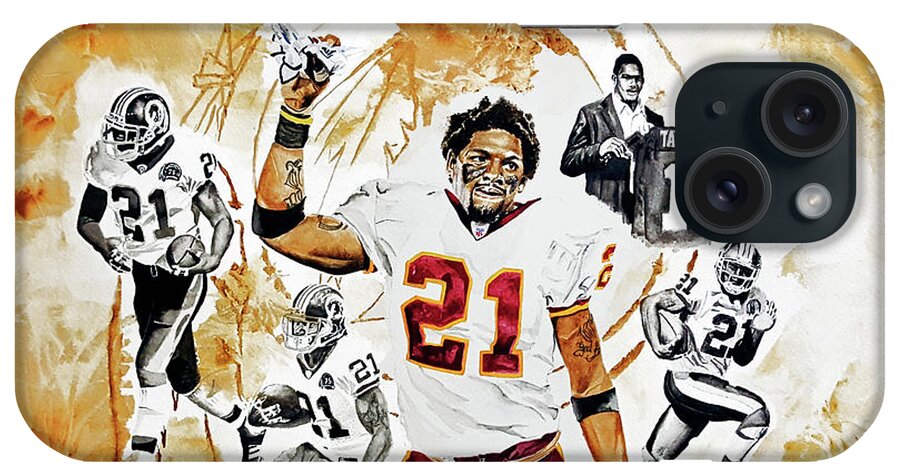 Sean Taylor iPhone Case featuring the painting Sean Taylor Watercolor by Katrina Rainey