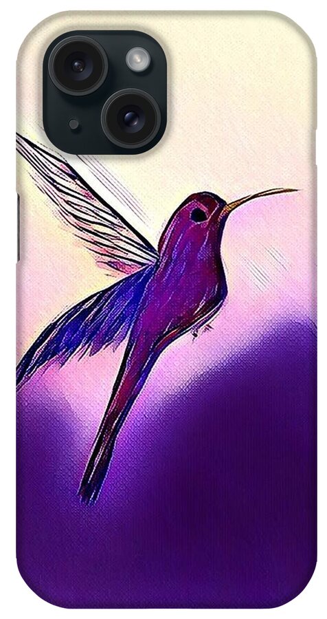 Hummingbird iPhone Case featuring the painting Joy by Margaret Welsh Willowsilk
