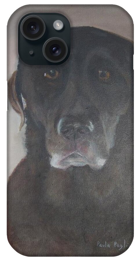 Chocolate Labrador iPhone Case featuring the painting Jozi by Paula Pagliughi
