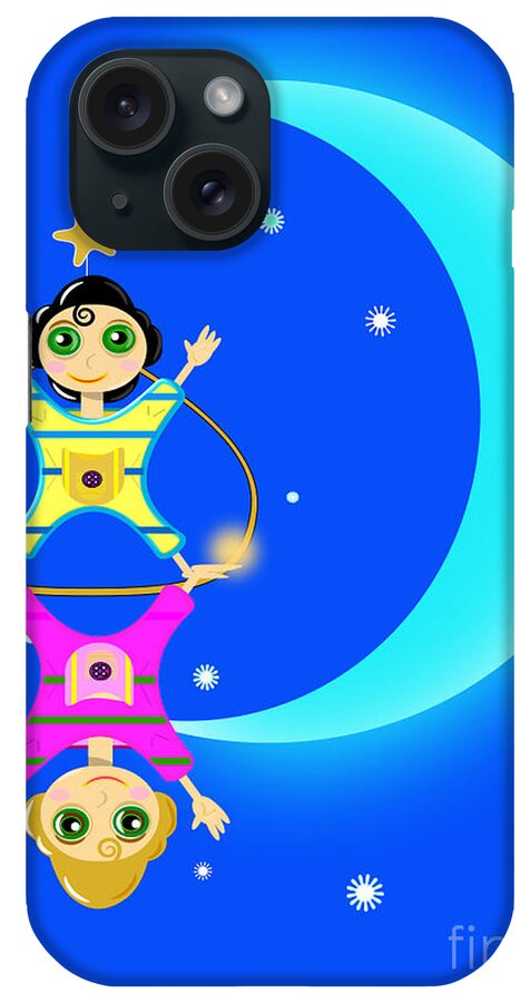 Juggler Girls iPhone Case featuring the digital art Juggler girls by Jon Fennel