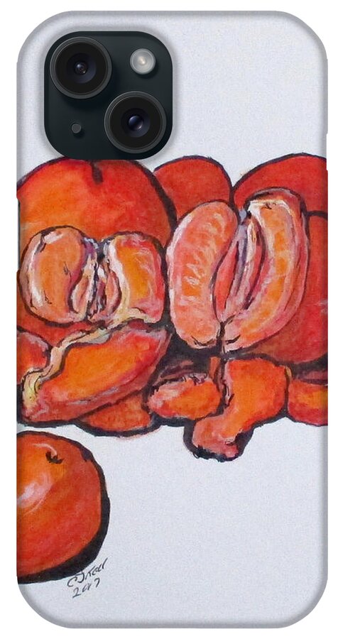 Fruit iPhone Case featuring the painting juicy Tangerines by Clyde J Kell