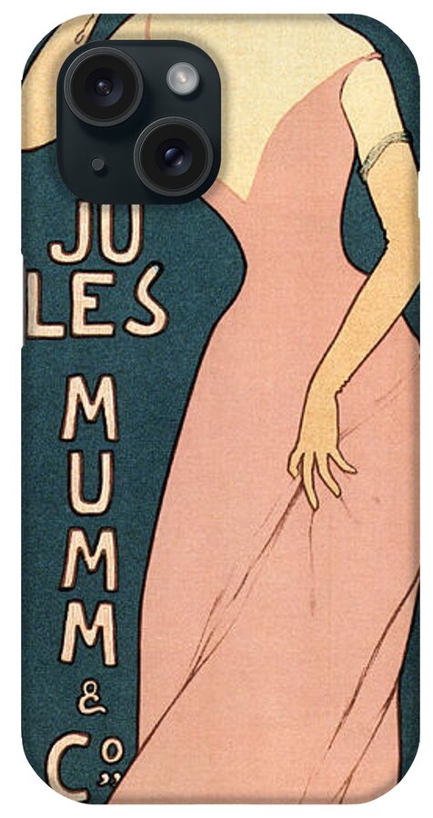 Vintage iPhone Case featuring the mixed media Jules Mumm and co - Wine - Vintage Advertising Poster by Studio Grafiikka