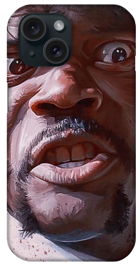 Pulp iPhone Case featuring the painting Jules Winfield - Furious Anger - Pulp Fiction by Joseph Oland