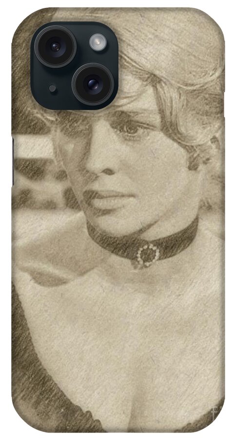 Cinema iPhone Case featuring the drawing Julie Christie, Actress by Esoterica Art Agency