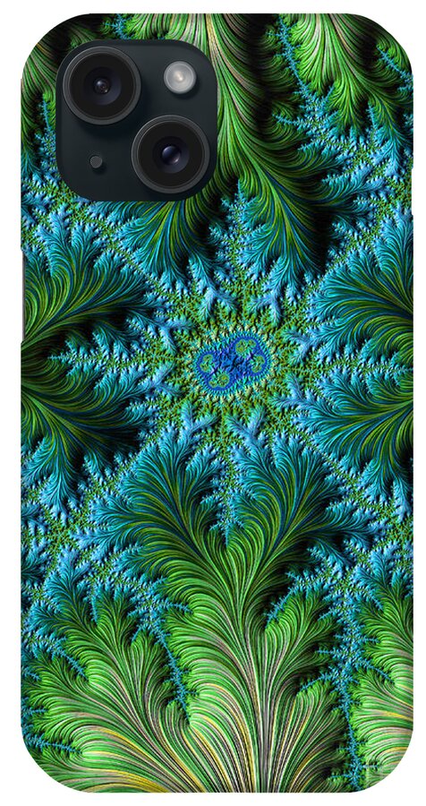 Jungle iPhone Case featuring the digital art Jungle Meets Sea Fractal by Dee Flouton