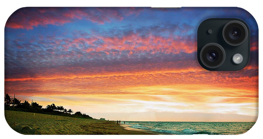 Ricardos Creations iPhone Case featuring the photograph Juno Beach Florida Sunrise Seascape D7 by Ricardos Creations