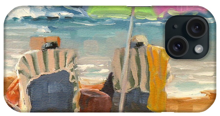 Beach iPhone Case featuring the painting Just Leave a Message Jr by Laura Lee Zanghetti