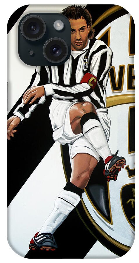 Juventus iPhone Case featuring the painting Juventus FC Turin painting by Paul Meijering