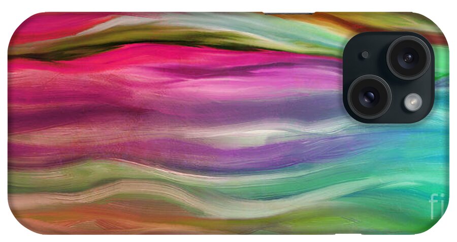 Abstract Painting iPhone Case featuring the painting Juxtaposition Abstract Waves by Mindy Sommers