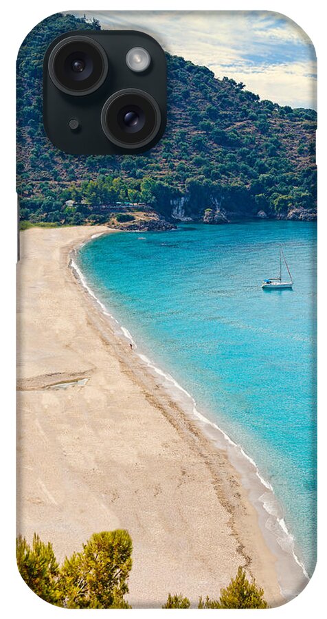 Perdika iPhone Case featuring the photograph Karavostasi beach in Perdika - Greece by Constantinos Iliopoulos