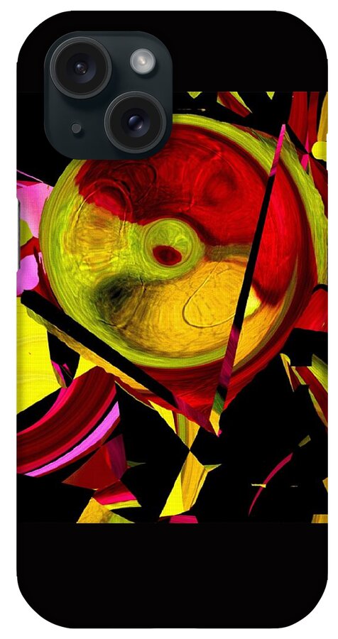 Abstract iPhone Case featuring the painting Karma Wheel by RC DeWinter