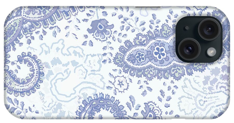 Paisley iPhone Case featuring the painting Kasbah Blue Paisley by Mindy Sommers