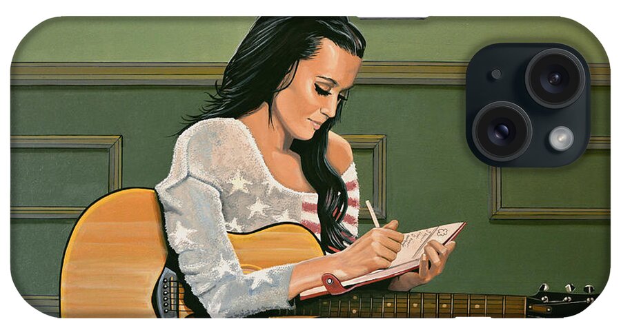 Katy Perry iPhone Case featuring the painting Katy Perry Painting by Paul Meijering