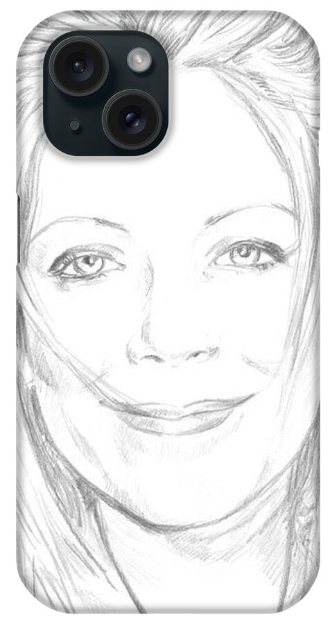 Portrait iPhone Case featuring the drawing Kay by Bryan Bustard