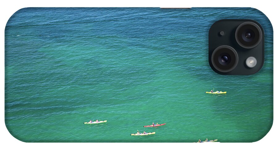 Kayaks iPhone Case featuring the photograph Kayakers on Lake Superior by Rich S