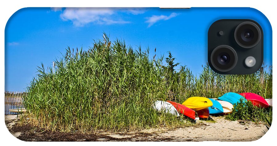 Kayaking iPhone Case featuring the photograph Kayaks at Barnegat by Colleen Kammerer