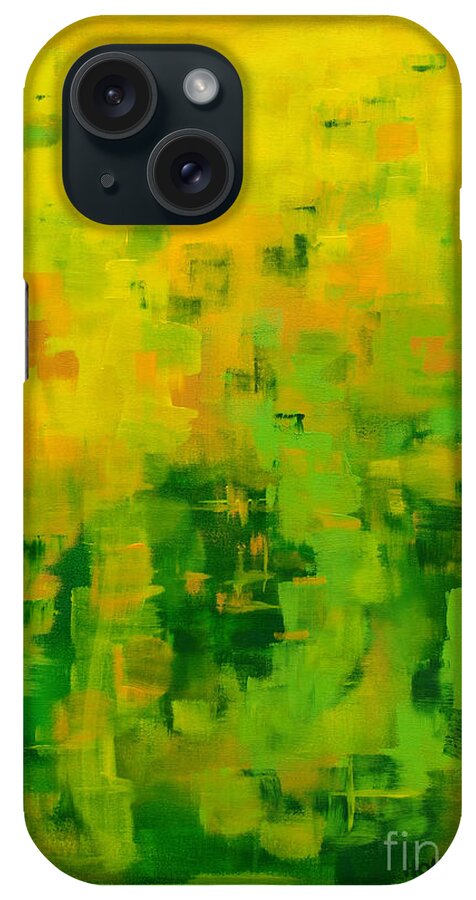Yellow iPhone Case featuring the painting Kenny's Room by Holly Carmichael