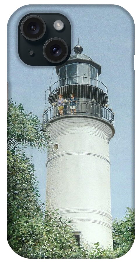 Landscape iPhone Case featuring the painting Key West lighthouse by Bob George