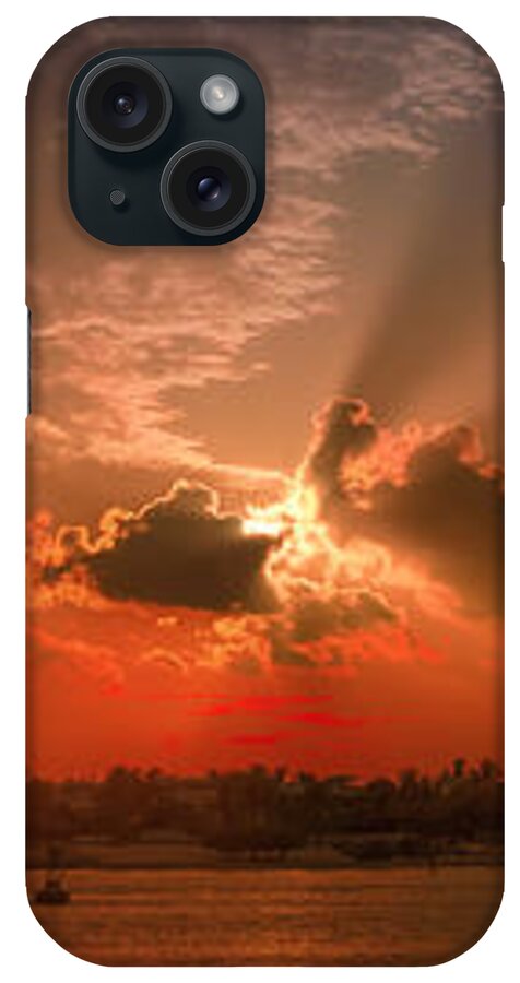 America iPhone Case featuring the photograph KEY WEST Sunset Panoramic by Melanie Viola