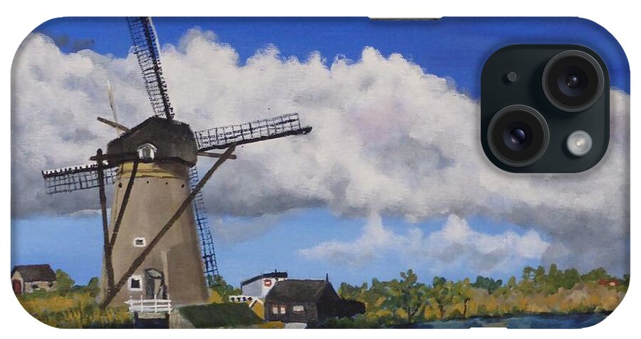 Holland iPhone Case featuring the painting Kinderdijk by Diane Arlitt