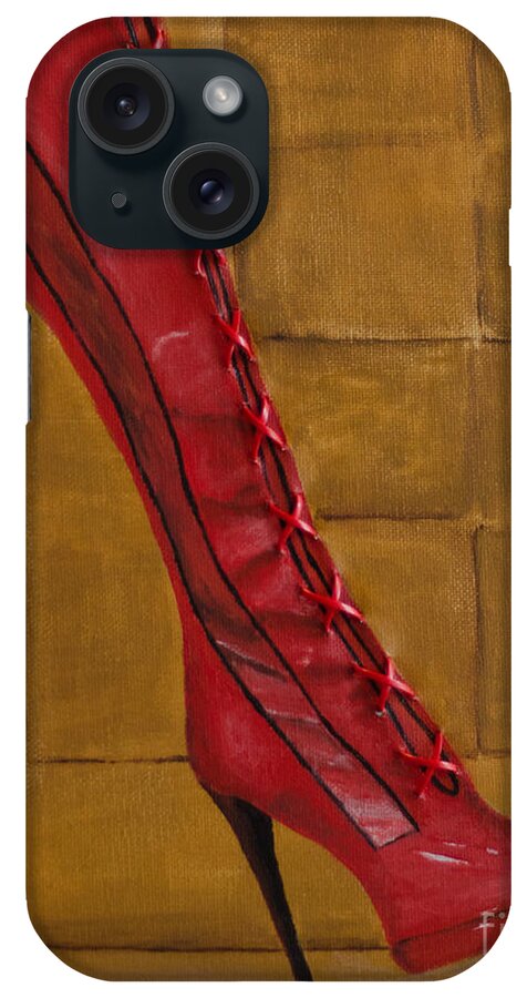 Mixed Media iPhone Case featuring the painting Kinky Boot by Laurel Best