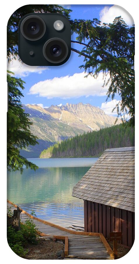 Glacier National Park iPhone Case featuring the photograph Kintla Lake Ranger Station Glacier National Park by Marty Koch