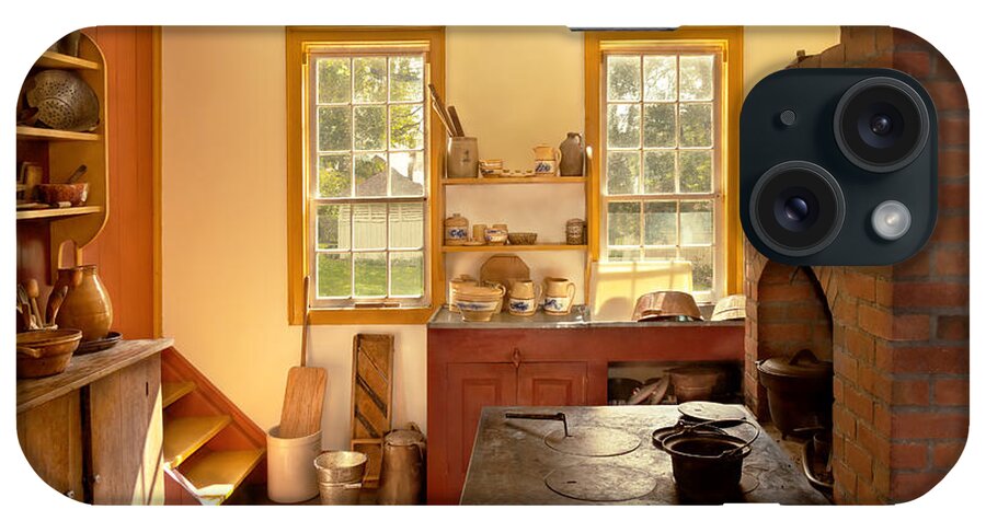Primitive iPhone Case featuring the photograph Kitchen - An 1840's Kitchen by Mike Savad