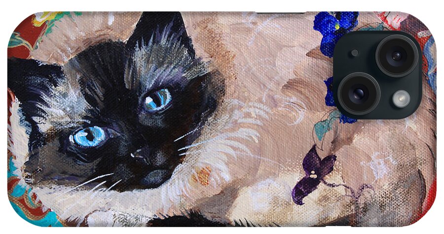 Cat iPhone Case featuring the painting Kitty Goes to Paris by Robin Pedrero