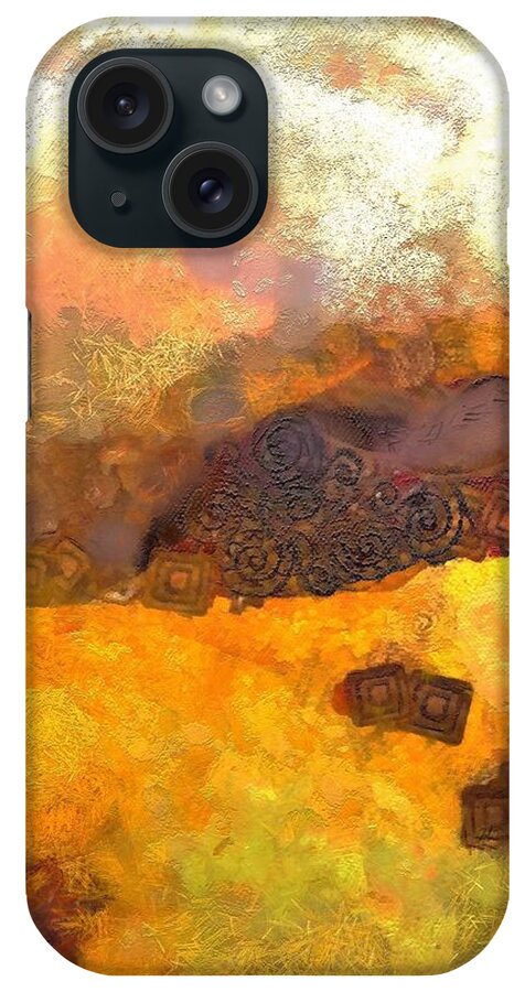 Abstract iPhone Case featuring the painting Klimpt Study No. 1 by Lelia DeMello