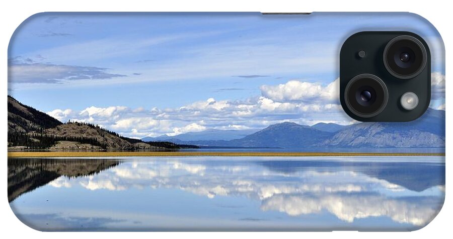 Summer iPhone Case featuring the photograph Kluane Lake Reflections by Cathy Mahnke