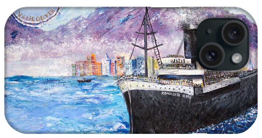Komagata Maru iPhone Case featuring the painting Komagata Maru in troubled waters by Sarabjit Singh