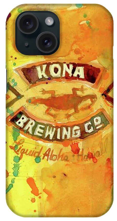 Beer iPhone Case featuring the painting Kona Brewing Co Beer Glass by Dorrie Rifkin