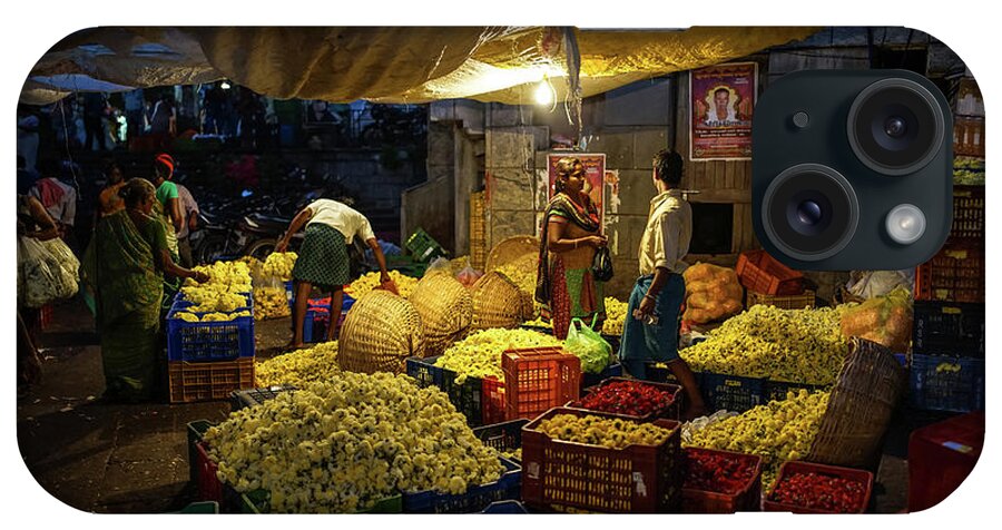India iPhone Case featuring the photograph Koyambedu Chennai Flower Market Predawn by Mike Reid