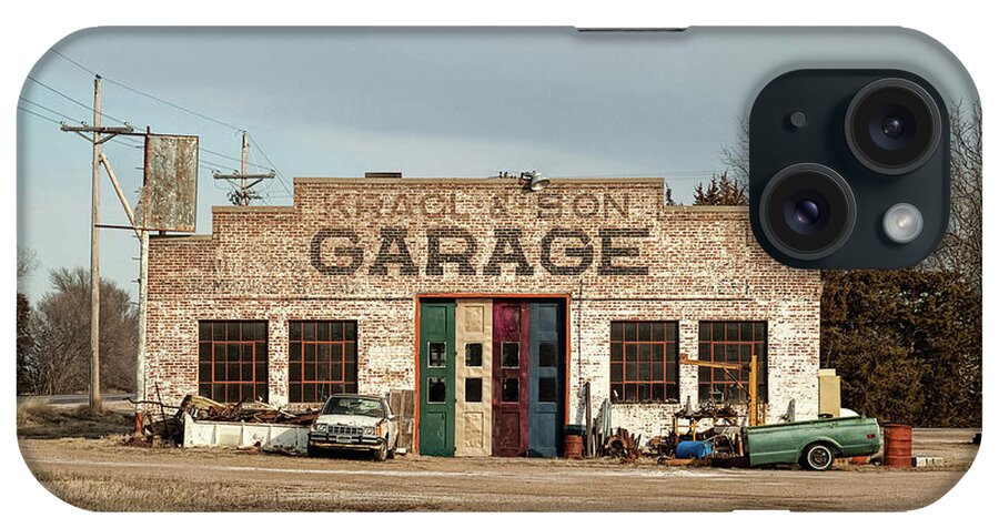 Garage iPhone Case featuring the photograph Kraol and Son Garage by Steve Lucas