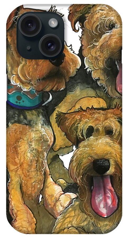 Pet Portrait iPhone Case featuring the drawing Krivka 3093 by John LaFree