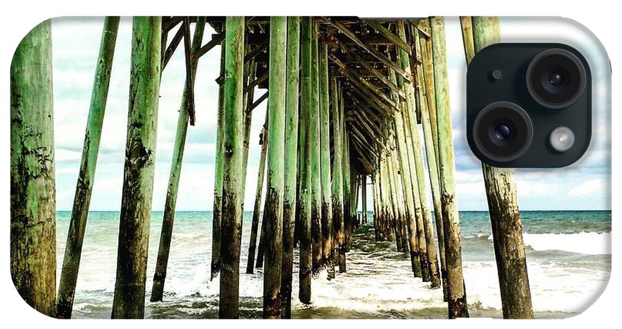 Beach iPhone Case featuring the painting Kure Pier by Amy Sorrell