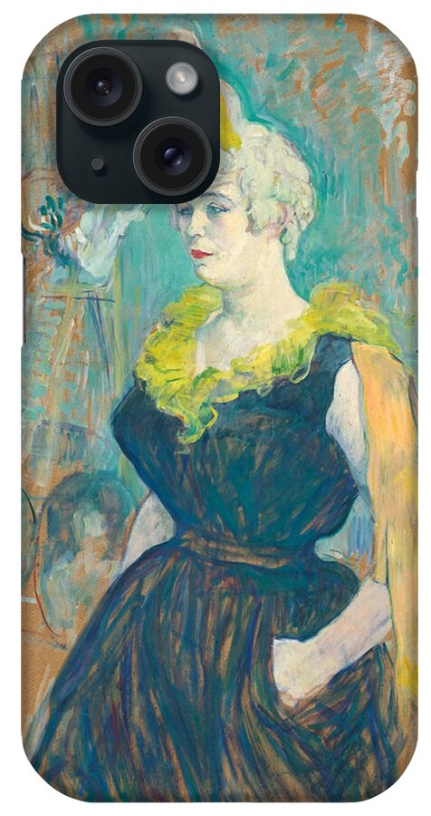 Henri De Toulouse-lautrec iPhone Case featuring the painting La Clownesse Cha-U-Kao by Henri de Toulouse-Lautrec
