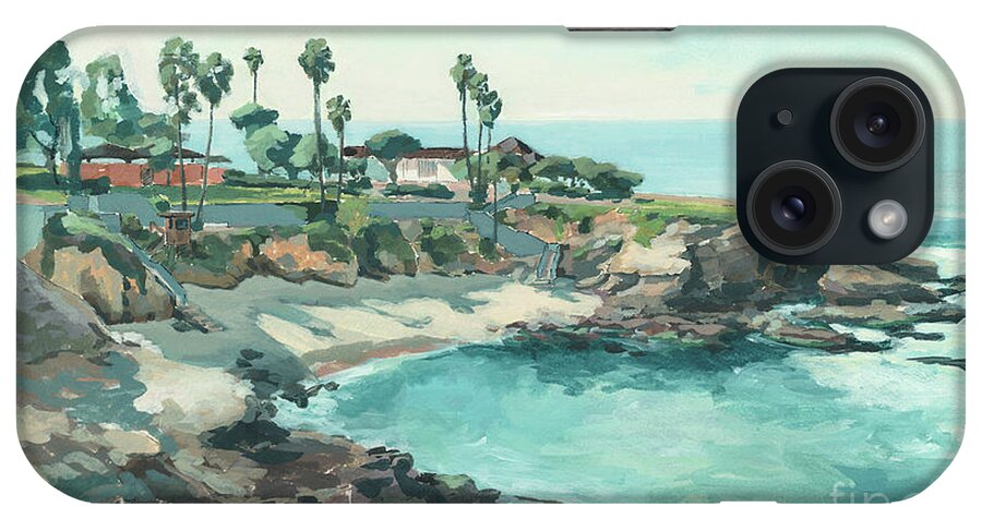 La Jolla Cove iPhone Case featuring the painting La Jolla Cove San Diego California #1 by Paul Strahm