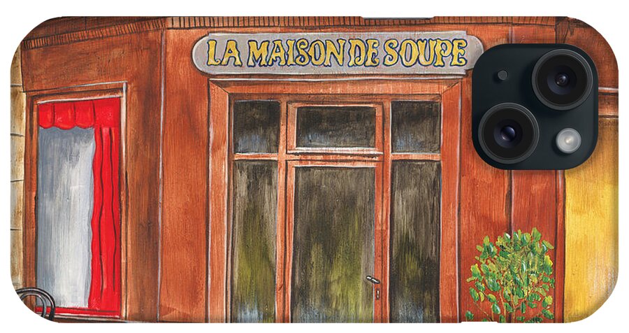 Cafe iPhone Case featuring the painting La Maison de Soupe by Debbie DeWitt