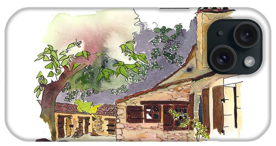 French Farmhouses iPhone Case featuring the painting La Mayne de Gaye, Ste Alvere, Dordogne by Joan Cordell