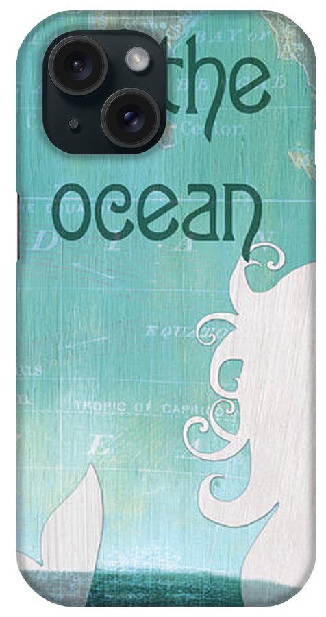 Mermaid iPhone Case featuring the painting La Mer Mermaid 1 by Debbie DeWitt